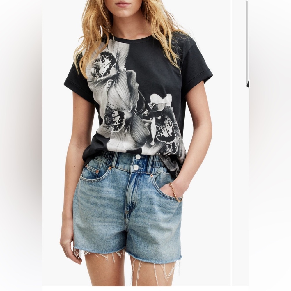 AllSaints Eulo Anna Graphic Short Sleeve T-Shirt, Size 8